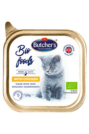 Butcher's Bio Foods 85г - Био пастет за котки с пилешко, от органични съставки