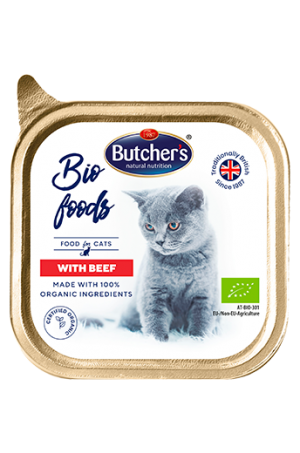 Butcher's Bio Foods 85г - Био пастет за котки с говеждо, от органични съставки