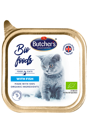 Butcher's Bio Foods 85г - Био пастет за котки с риба, от органични съставки