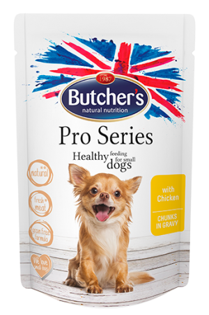 Butcher's Pro Series 100г - Хапки в сос Грейви за кучета от дребни породи, с пилешко