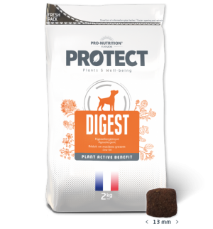 Pro-Nutrition Flatazor PROTECT DOG Digest 2 kg - Пълноценна диетична храна за кучета със специфични хранителни потребности - храносмилателни проблеми, необходимост от защита на черния дроб, за оптимално храносмилане, 73% протеини от животински произход