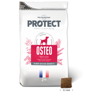 Pro-Nutrition Flatazor PROTECT DOG Osteo 2 kg - Пълноценна храна за кучета със специфични хранителни потребности:  костни и ставни заболявания, хронична болка, намалена подвижност;  облекчение на болката, подобрена подвижност, 53% животински протеини 