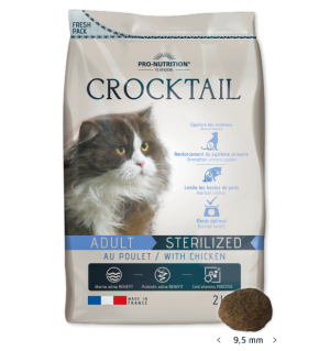 Crocktail ADULT STERILIZED with chicken Пълноценна храна за кастрирани котки С ПИЛЕШКО 2 kg