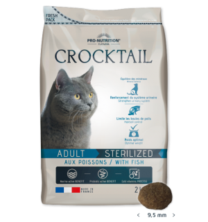 Crocktail ADULT STERILIZED with Fish Пълноценна храна за кастрирани котки с риба 2 kg