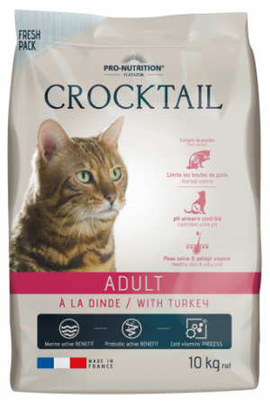 Crocktail ADULT with Turkey Пълноценна храна за пораснали котки С ПУЙКА 10 kg