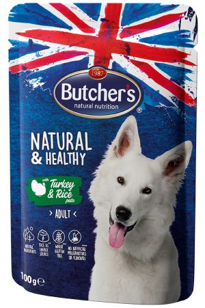 Butcher’s Natural & Healthy Dog - пастет с пуешко и ориз, пауч за кучета 100 г
