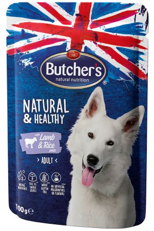Butcher’s Natural & Healthy Dog - пастет с агнешко и ориз, пауч за кучета 100 г