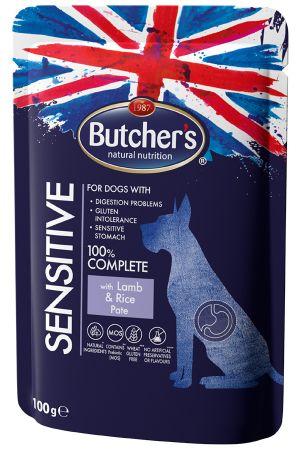 Butcher’s Functional Dog Sensitive 100g - пастет агнешко с ориз, пауч за кучета