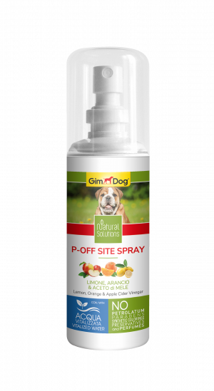 P-Off Site Spray - Отблъскващ спрей 100 мл (срещу нежелано уриниране на определени места) - GimDog Natural Solutions - с лимон, портокал и ябълков оцет