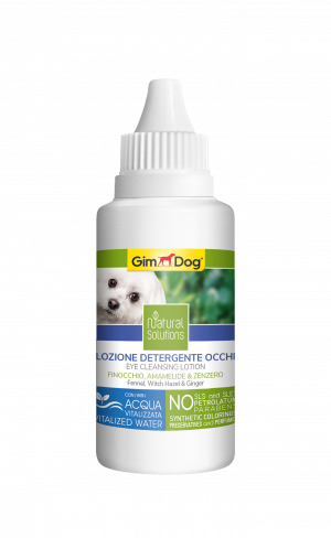 Лосион за почистване на очи за кучета 50 мл - GimDog Natural Solutions - с див копър, хамамелис и джинджифил