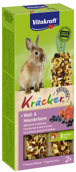 Vitakraft ® Kräcker ® - Оригинален Крекер на Витакрафт за заек с  „ ГОРСКИ ПЛОДОВЕ И ПЛОД ОТ БЪЗ“ 
