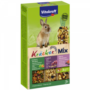 Храна за декоративни зайци Vitakraft Trio Mix - 3бр Крекер зеленчуци, ядки, горски плодове