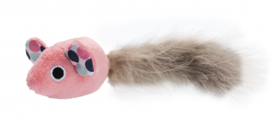 GimCat Играчка за котка DREAM TAIL, плюшена мишка с опашка от пера, розов цвят