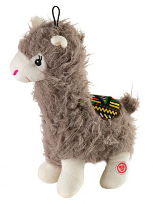 GimDog Играчка за котка LLAMA LOVE, плюшена лама с пищялка