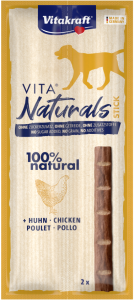 Vita Naturals® Stick - ПРЪЧИЦА ЗА КУЧЕ с ПИЛЕШКО, 2 бр. 100% натурална, Vitakraft