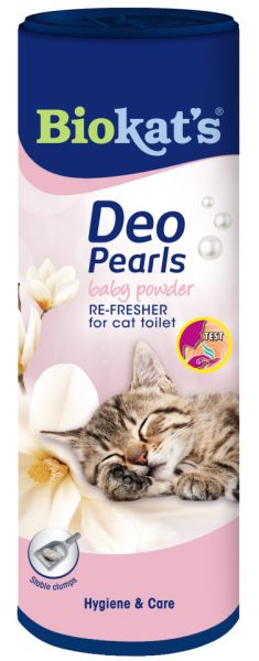Biokat’s DEO Pearls Baby Powder 700 g - Освежител за котешка тоалетна - Дезодориращи перли „Бебешка пудра”