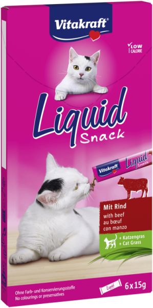 Cat Liquid Snack – ТЕЧЕН СНАКС ЗА КОТКИ с говеждо и котешка трева; 6x15 g