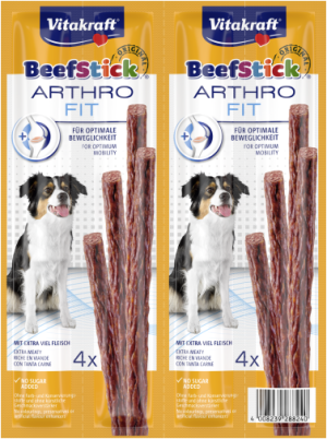Лакомства за кучета - Vitakraft Beef Stick Arthro Fit - Саламена пръчица при ставни проблеми 4 бр.