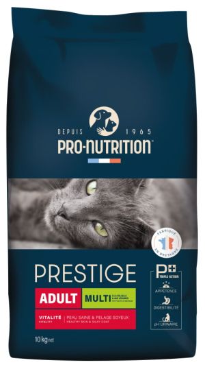 PRESTIGE CAT ADULT MULTI С ПTИЧЕ И ЗЕЛЕНЧУЦИ 10 kg - Пълноценна храна за пораснали котки. Произведена във Франция.