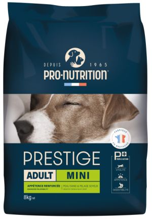 PRESTIGE DOG ADULT MINI 8 kg - Пълноценна храна за пораснали кучета от дребни породи. Произведена във Франция.