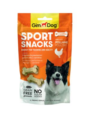 GimDog Sport Snacks – Мини кокалчета с птиче 60 г. Лакомство за кучета с L-карнитин.