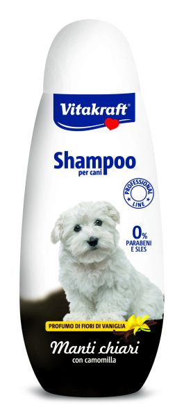 VITAKRAFT ® Shampoo - Шампоан за КУЧЕТА със СВЕТЛА  КОЗИНА – с лайка и аромат на цвят от ванилия