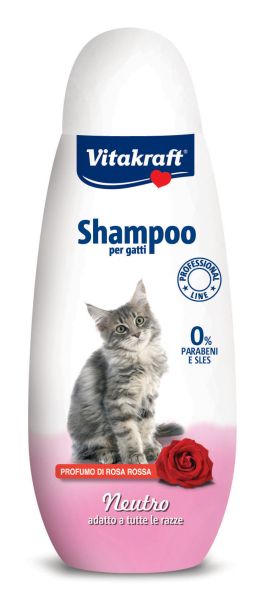 VITAKRAFT ® Shampoo -  Шампоан за КОТКИ - НЕУТРАЛЕН  с аромат на червена роза, подходящ ЗА ВСИЧКИ ПОРОДИ, ПРОФЕСИОНАЛНА ЛИНИЯ