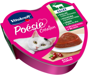 Vitakraft, POÉSIE -  Консерва "Сърце" - Дивеч в желиран бульон от червена боровинка - хапки в желе