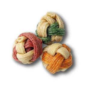 LES FILOUS 3 X CHEWY BI-COLOURED BALL  3 X ДЪВЧАЩИ ДЕНТАЛНИ ТОПЧЕТА за куче, ДВУЦВЕТНИ