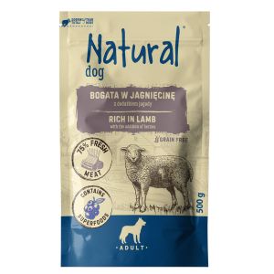 NATURAL пауч за куче с АГНЕ И БОРОВИНКА, 500 г