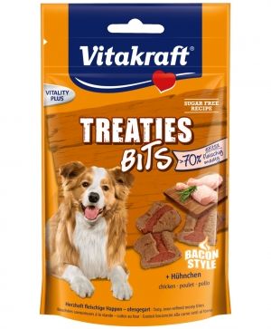 TREATIES BITS – Меки и сочни бисквити за кучета   СОЧНИ ХАПКИ ЗА КУЧЕТА С ПИЛЕ, над 70% месни, Vitakraft 