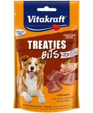 Лакомства за кучета - Vitakraft TREATIES BITS - сочни хапки с лебервурст