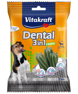 Устна хигиена за кучета 5-10кг с мента - Vitakraft Dental 3in1 Fresh Small 7бр