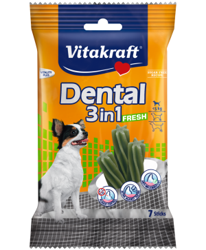 Устна хигиена за кучета < 5кг с мента - Vitakraft Dental 3in1 Fresh ExtraSmall 7бр